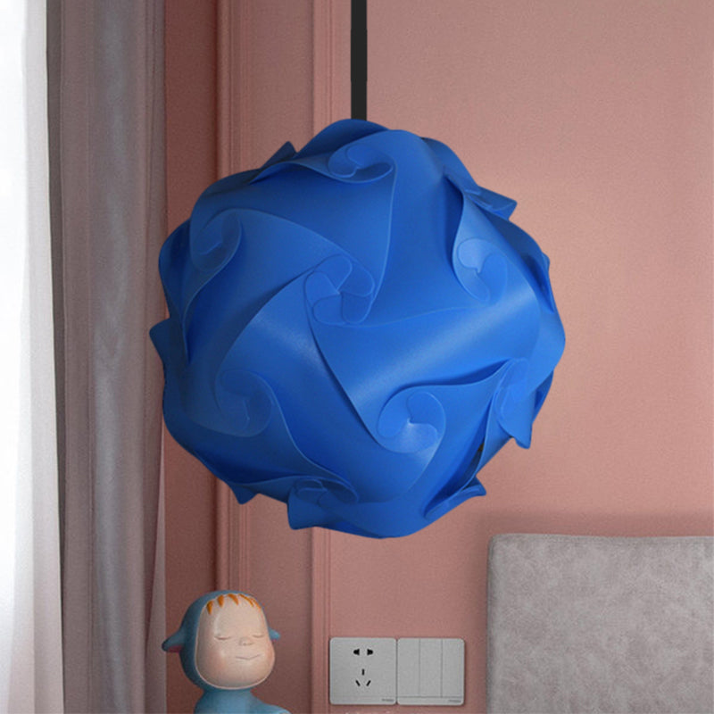 Contemporary Hanging Globe Lamp Set - White/Red/Pink 1-Light Acrylic Ceiling Pendant Light 8/9/10