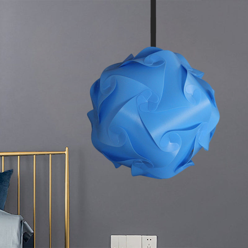 Contemporary Hanging Globe Lamp Set - White/Red/Pink 1-Light Acrylic Ceiling Pendant Light 8/9/10