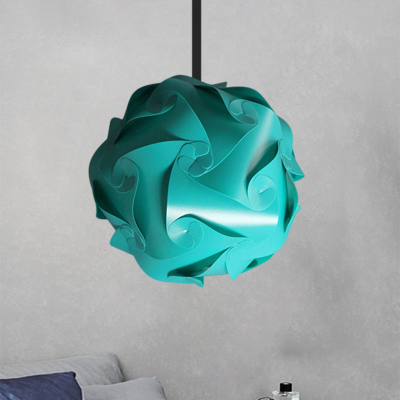 Contemporary Acrylic Globe Hanging Lamp Set - White/Red/Pink, 1-Light Pendant Light, 8"/9"/10" Dia (Pack of 2)