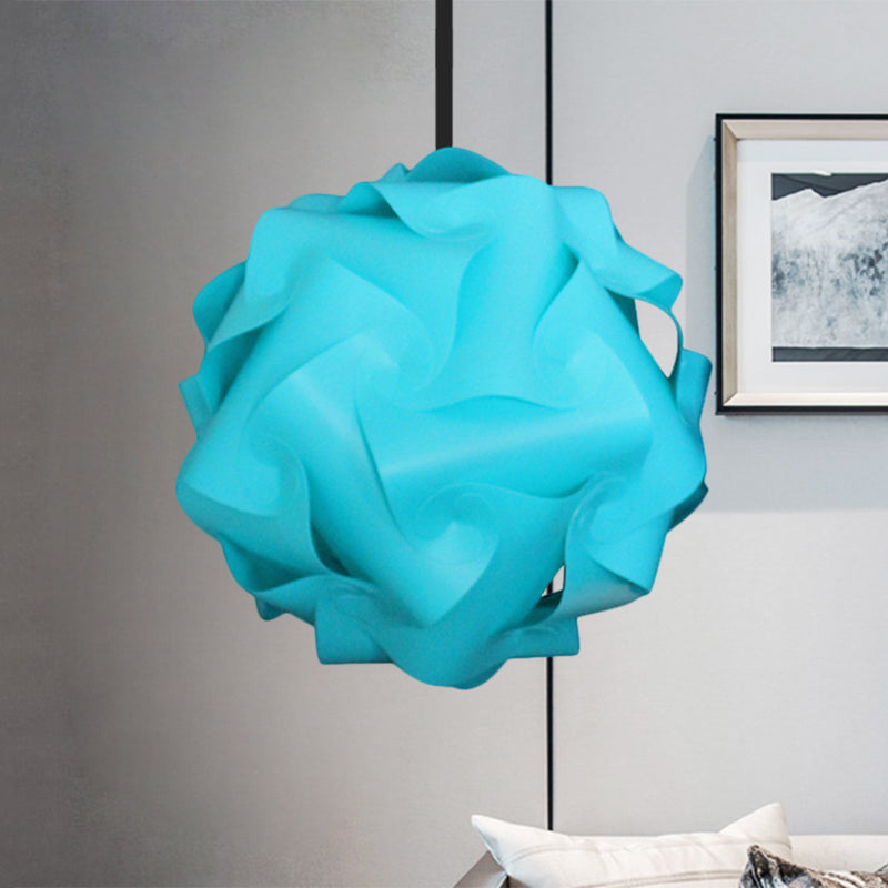 Contemporary Acrylic Globe Hanging Lamp Set - White/Red/Pink, 1-Light Pendant Light, 8"/9"/10" Dia (Pack of 2)