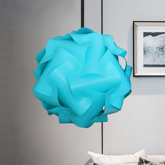 Contemporary Hanging Globe Lamp Set - White/Red/Pink 1-Light Acrylic Ceiling Pendant Light 8/9/10