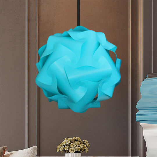 Contemporary Hanging Globe Lamp Set - White/Red/Pink 1-Light Acrylic Ceiling Pendant Light 8/9/10