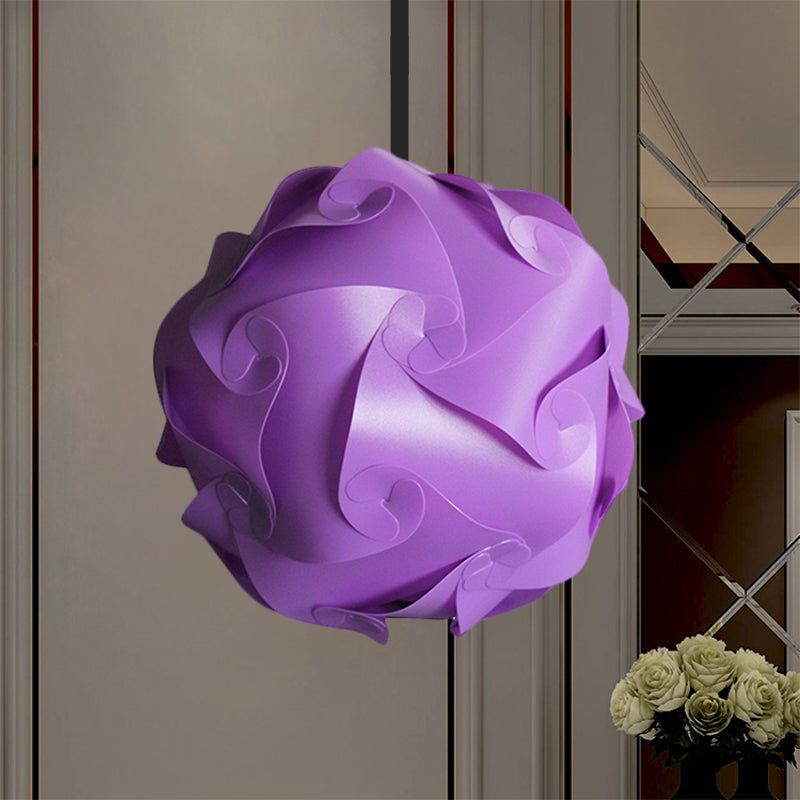 Contemporary Hanging Globe Lamp Set - White/Red/Pink 1-Light Acrylic Ceiling Pendant Light 8/9/10