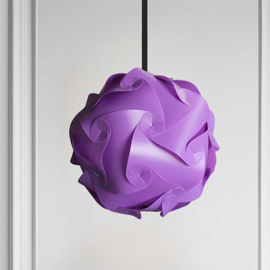 Contemporary Hanging Globe Lamp Set - White/Red/Pink 1-Light Acrylic Ceiling Pendant Light 8/9/10