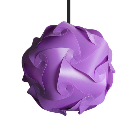 Contemporary Acrylic Globe Hanging Lamp Set - White/Red/Pink, 1-Light Pendant Light, 8"/9"/10" Dia (Pack of 2)