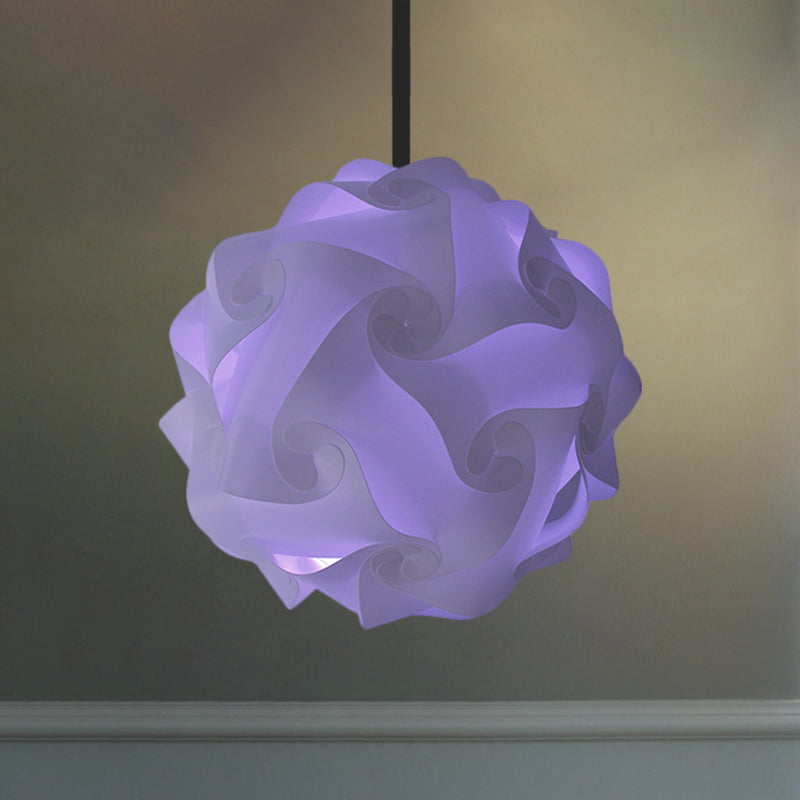 Contemporary Hanging Globe Lamp Set - White/Red/Pink 1-Light Acrylic Ceiling Pendant Light 8/9/10