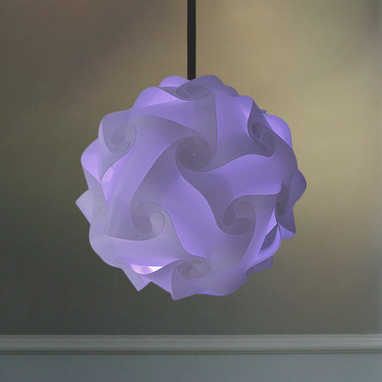 Contemporary Hanging Globe Lamp Set - White/Red/Pink 1-Light Acrylic Ceiling Pendant Light 8/9/10