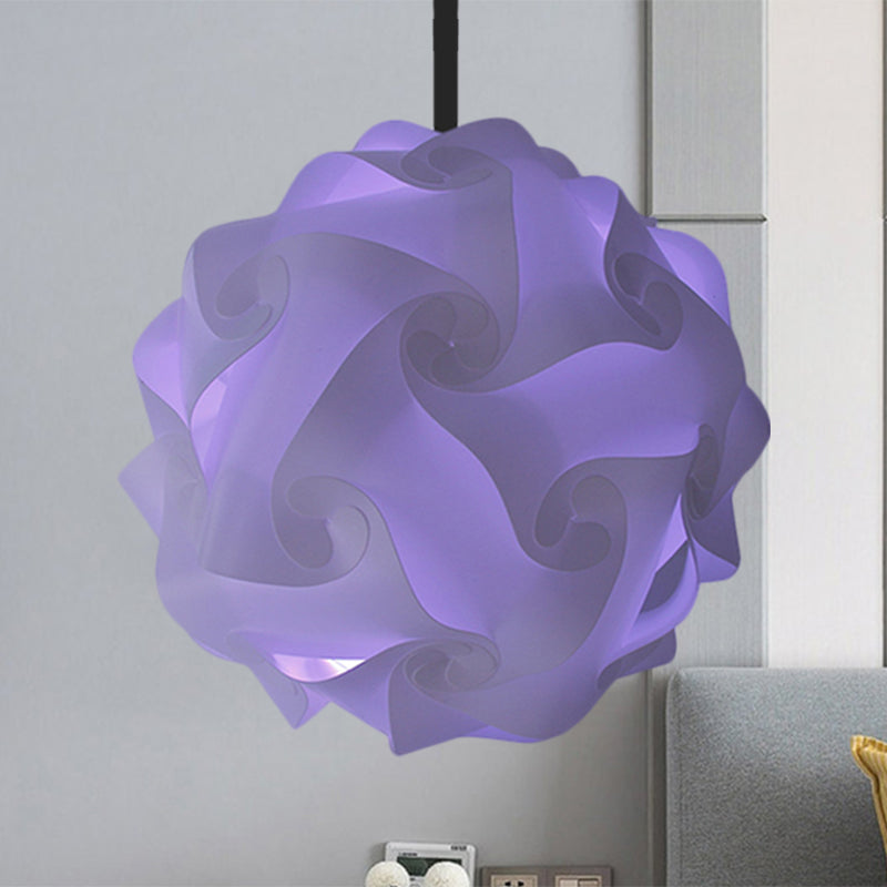 Contemporary Hanging Globe Lamp Set - White/Red/Pink 1-Light Acrylic Ceiling Pendant Light 8/9/10