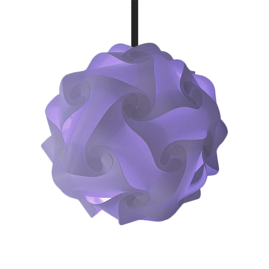 Contemporary Acrylic Globe Hanging Lamp Set - White/Red/Pink, 1-Light Pendant Light, 8"/9"/10" Dia (Pack of 2)