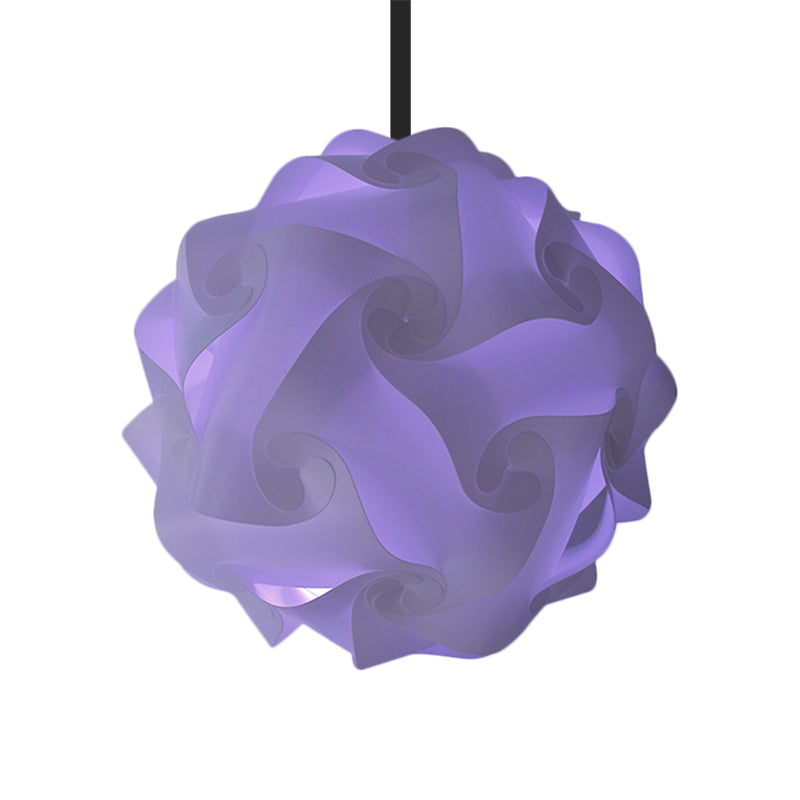 Contemporary Hanging Globe Lamp Set - White/Red/Pink 1-Light Acrylic Ceiling Pendant Light 8/9/10