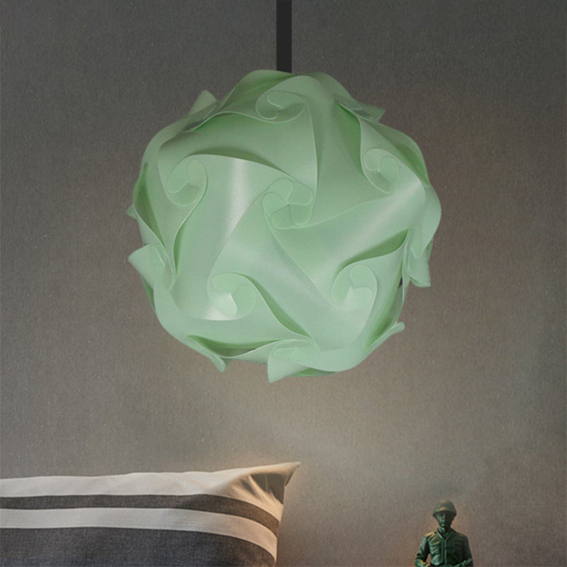 Contemporary Hanging Globe Lamp Set - White/Red/Pink 1-Light Acrylic Ceiling Pendant Light 8/9/10