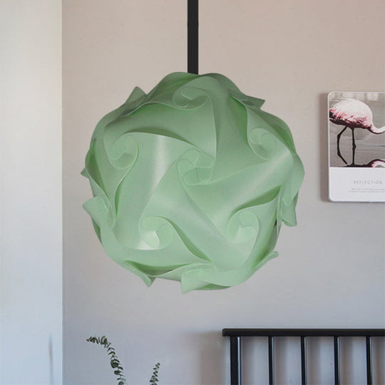 Contemporary Hanging Globe Lamp Set - White/Red/Pink 1-Light Acrylic Ceiling Pendant Light 8/9/10