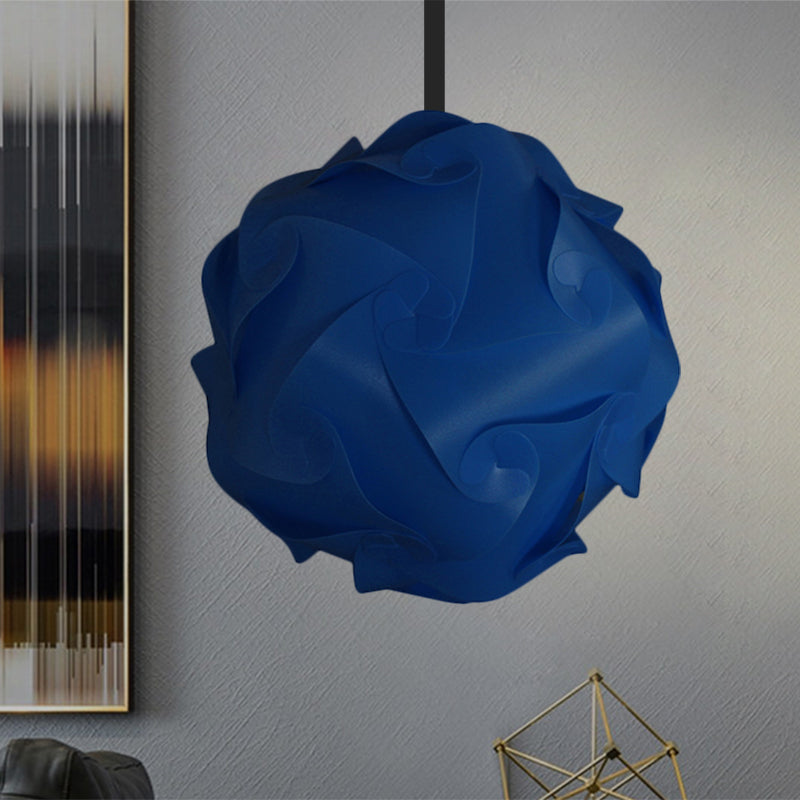 Contemporary Acrylic Globe Hanging Lamp Set - White/Red/Pink, 1-Light Pendant Light, 8"/9"/10" Dia (Pack of 2)