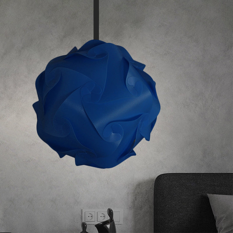 Contemporary Acrylic Globe Hanging Lamp Set - White/Red/Pink, 1-Light Pendant Light, 8"/9"/10" Dia (Pack of 2)