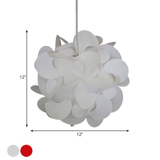 Plafonnier moderne en plastique avec moulin à vent - Rouge/blanc - 3 tailles - 1 luminaire