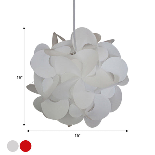 Plafonnier moderne en plastique avec moulin à vent - Rouge/blanc - 3 tailles - 1 luminaire