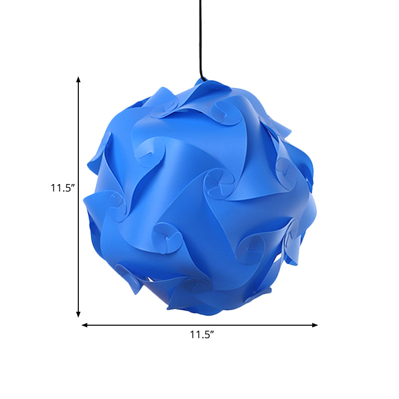 Study Room DIY Hanging Ceiling Light - Black/Red/Blue 1-Light Plastic Drop Pendant