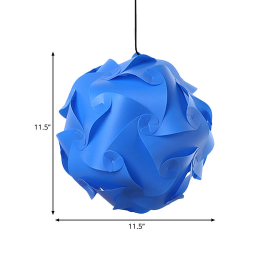 Study Room DIY Hanging Ceiling Light - Black/Red/Blue 1-Light Plastic Drop Pendant