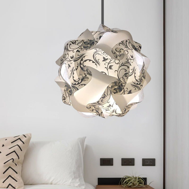 Study Room DIY Hanging Ceiling Light - Black/Red/Blue 1-Light Plastic Drop Pendant