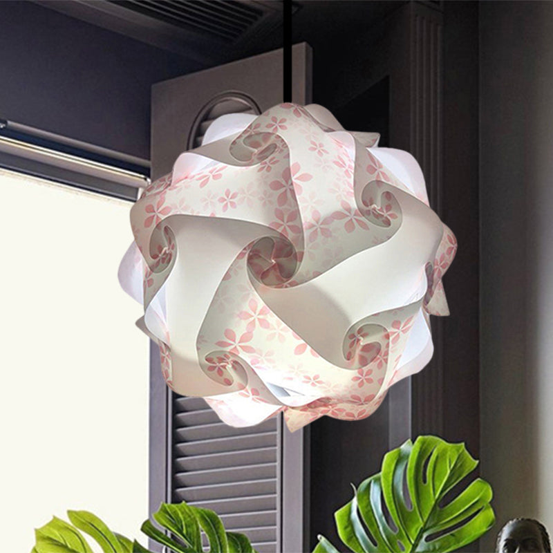 Study Room DIY Hanging Ceiling Light - Black/Red/Blue 1-Light Plastic Drop Pendant