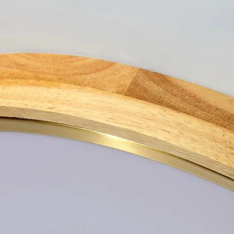 Plafonnier rond en bois et cuivre tricolore à LED du Nord