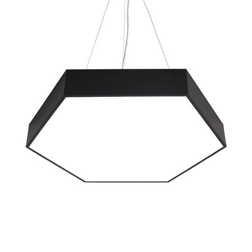 Contemporary LED Hexagon Pendant Lamp - Yellow/Silver/Purple, 12"/18"/23.5" Wide