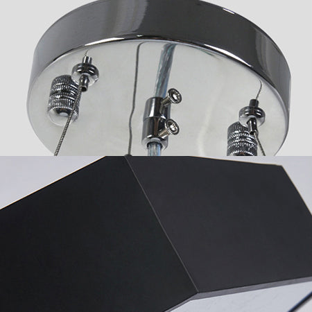 Contemporary LED Hexagon Pendant Lamp - Yellow/Silver/Purple, 12"/18"/23.5" Wide