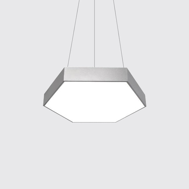 Contemporary LED Hexagon Pendant Lamp - Yellow/Silver/Purple, 12"/18"/23.5" Wide