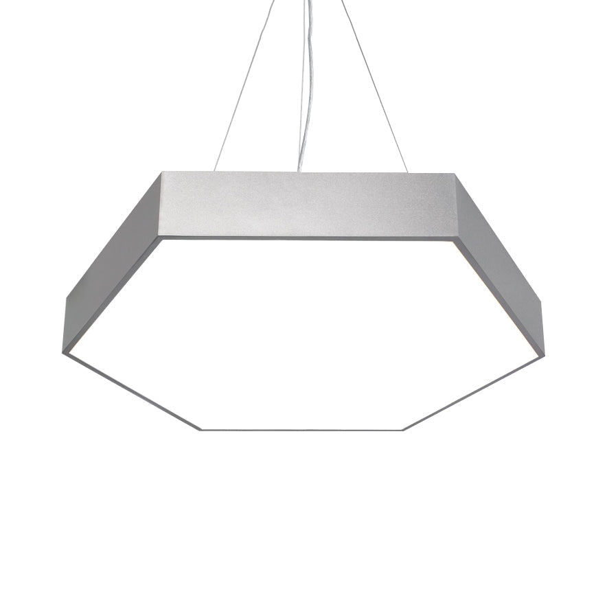 Contemporary LED Hexagon Pendant Lamp - Yellow/Silver/Purple, 12"/18"/23.5" Wide