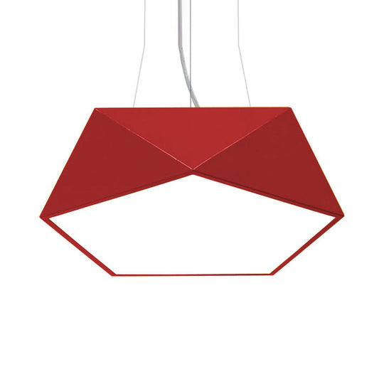 Pentagon Pendant Lighting Metal Ceiling Lamp Fixture with LED and Acrylic Diffuser