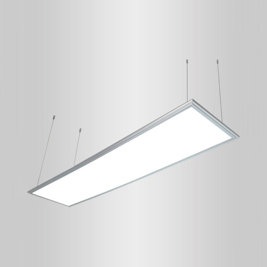 Simplicity LED Metal Pendant Lighting in White - Wide Square/Rectangular Design with Acrylic Diffuser (12"/23.5"/47")