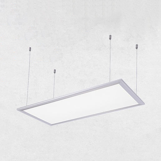 Simplicity Led Metal Pendant Light - White Acrylic Diffuser Square/Rectangular Shape 3 Sizes