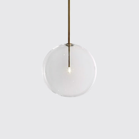 Post-Modern Glass Pendant Light - Wide Led Black/Gold Hanging Lamp For Dining Room