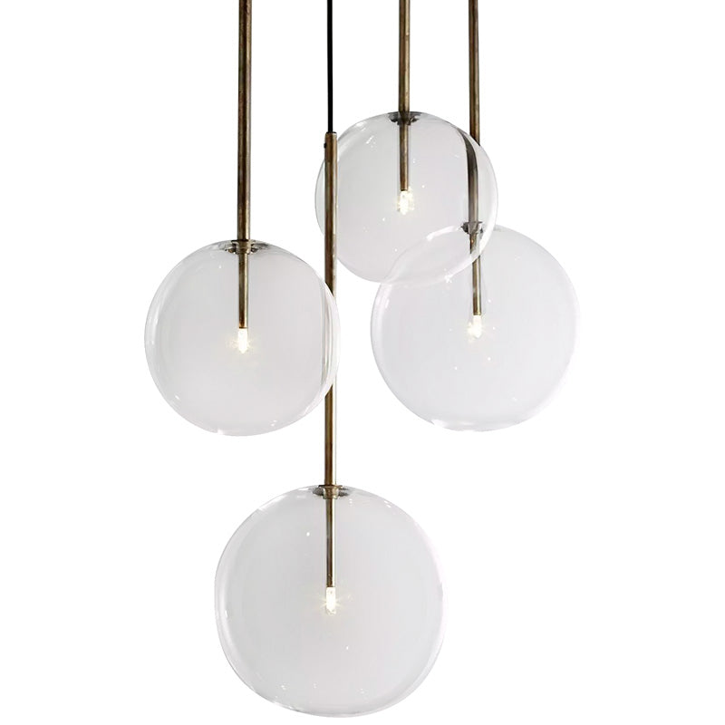 Post-Modern Glass Pendant Light - Wide Led Black/Gold Hanging Lamp For Dining Room