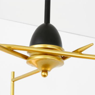 Modern Frosted Glass and Metal Hanging Light - Global Shade Pendant Lamp