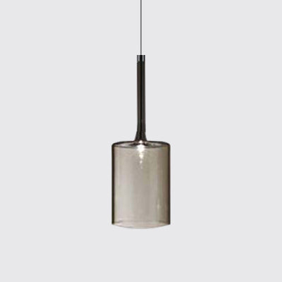 Sofia - Modernist 1-Light Grey/Red/Orange LED Pendant Light Fixture