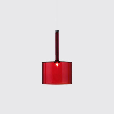 Sofia - Modernist 1-Light Grey/Red/Orange LED Pendant Light Fixture