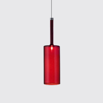 Sofia - Modernist 1-Light Grey/Red/Orange LED Pendant Light Fixture