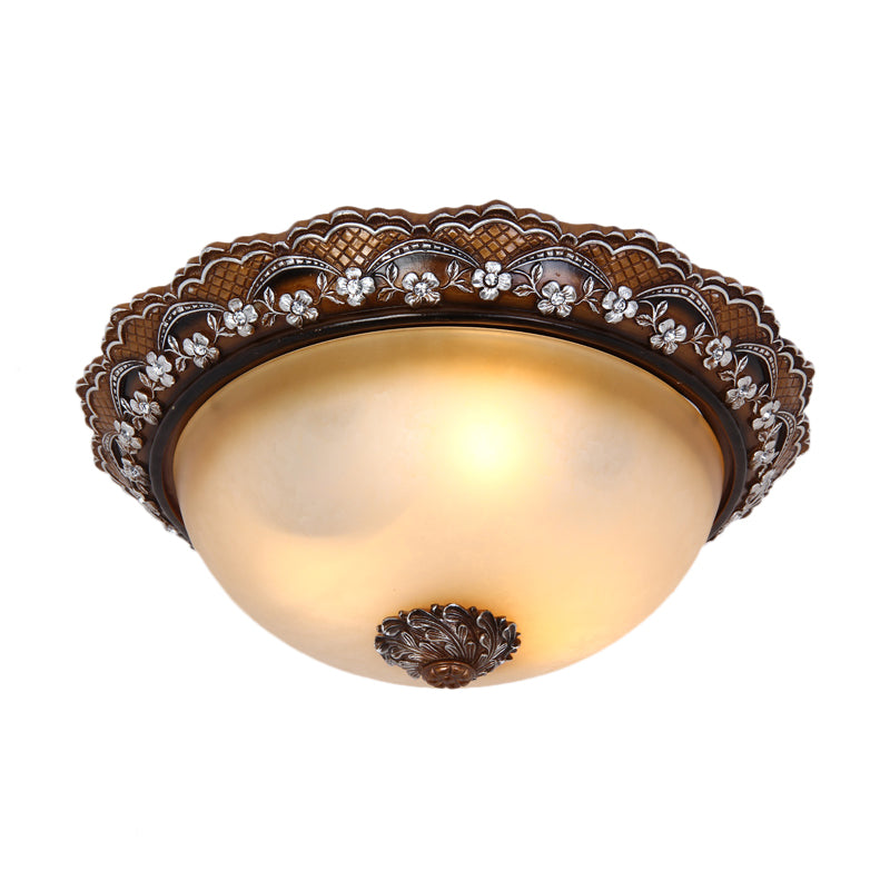 Antiqued Dome Flushmount Ceiling Light - Brown, 2/3 Lights