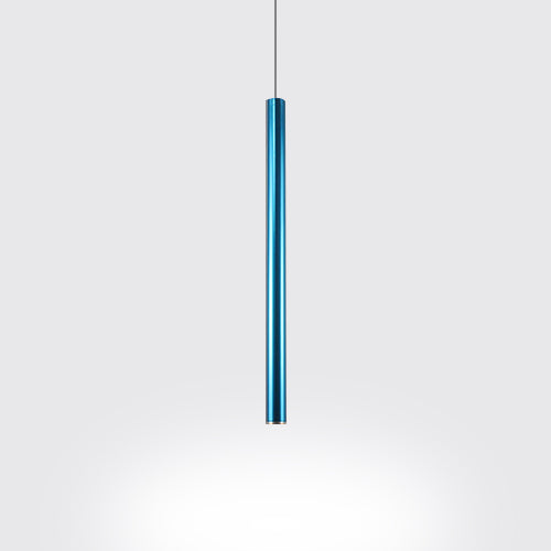 Nordic Style Metal Ceiling Pendant Light - Slim Design in Silver/Red/Blue, 12"/19.5"/23.5" High - Warm/White Illumination