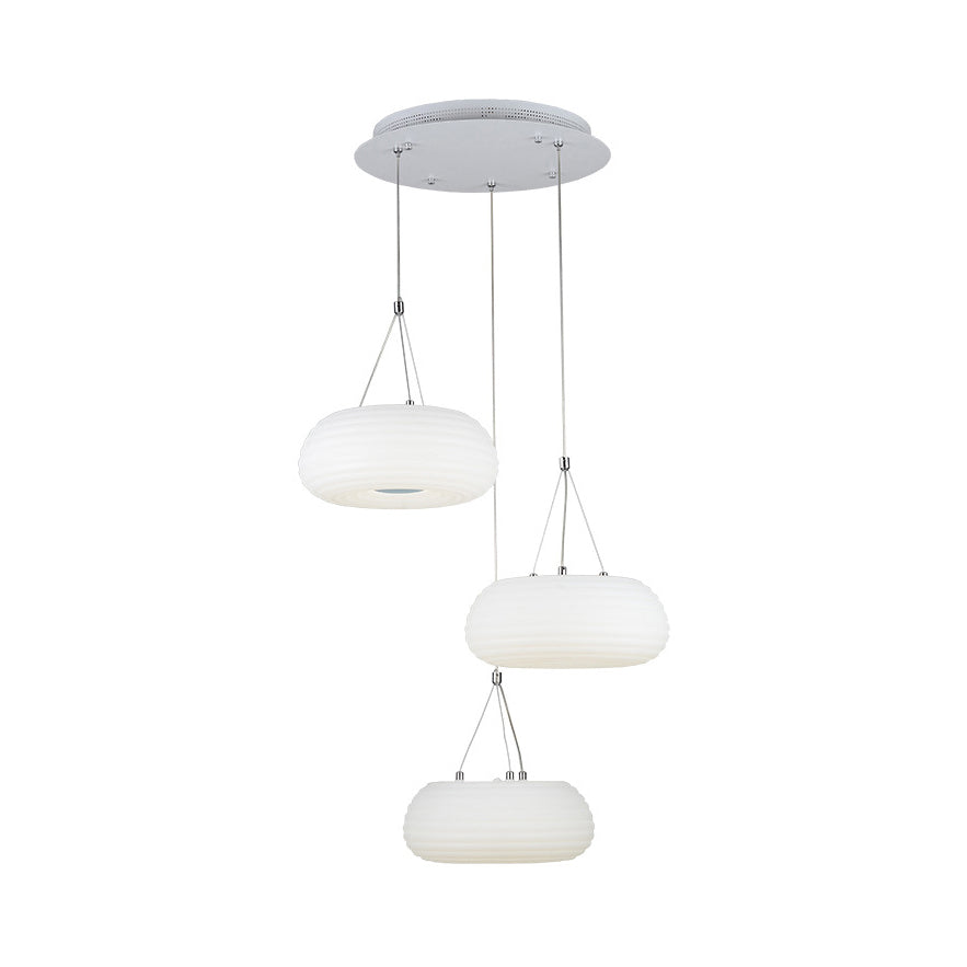 Modern White Doughnut Pendant Lamp: LED Metal Ceiling Light for Dining Room