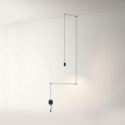 Contemporary Metal Ceiling Pendant Light, Line Hanging 1/3/9 Light Black Design for Living Room
