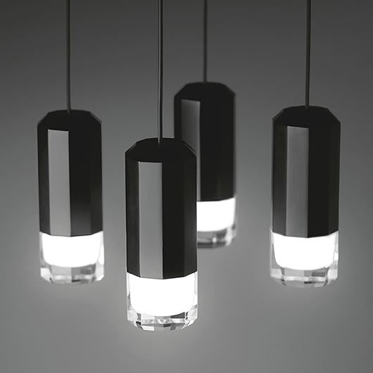 Contemporary Metal Ceiling Pendant Light, Line Hanging 1/3/9 Light Black Design for Living Room