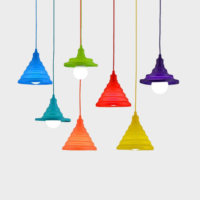 Modern Silica Gel Pendant Light In Multi Colors - Folding Hanging Lamp