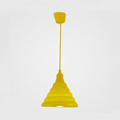 Modern Silica Gel Pendant Light In Multi Colors - Folding Hanging Lamp