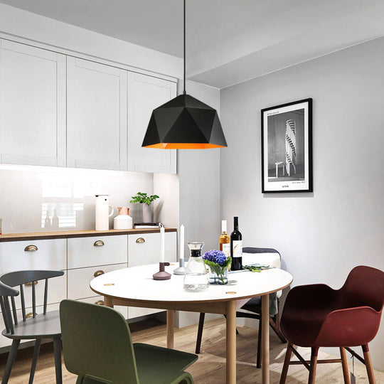 Modern Hanging Metal Bowl Light – Single Light Suspension for Library Bedroom