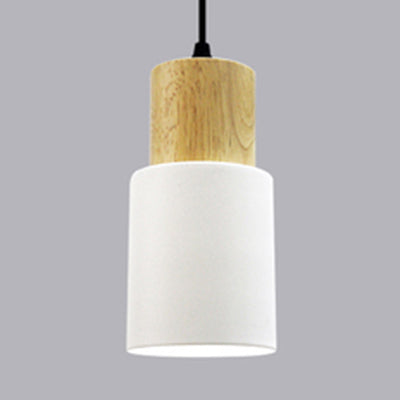 Modern Metal and Wood Hanging Lamp - 1 Light Pendant for Office Hallways