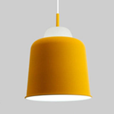 Macaron Loft Cloth Shop Pendant Light - Adjustable Height Metal Shade 1 Head Hanging Lamp Yellow