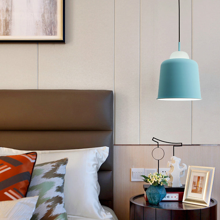 Macaron Loft Cloth Shop Pendant Light - Adjustable Height Metal Shade 1 Head Hanging Lamp