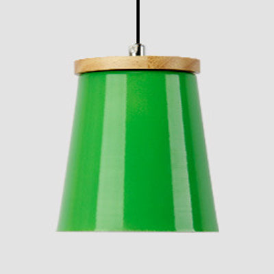 One-Light Modern Pendant Light In Sleek Metallic Bucket Design For Kitchen And Dining Room